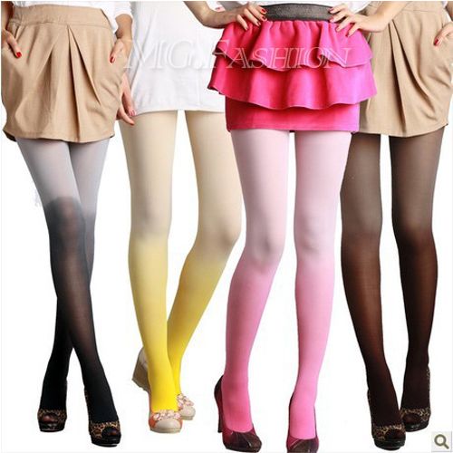 Multicolor Gradient Women Lady Opaque Pantyhose long Stockings Tights