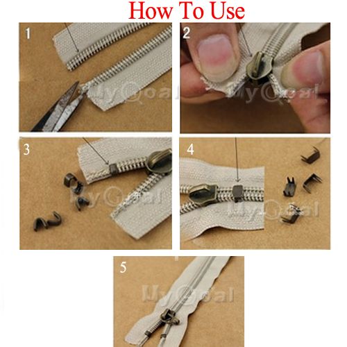 Repair zip Zipper Repair Kit Stops Sliders Spirals Instructions DIY