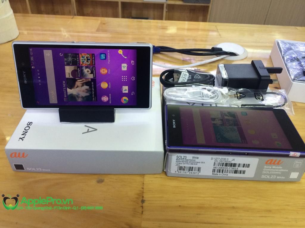 Xperia Z1 au docomo SOL23 mầu tím đen trắng 32gb giá tốt - 5