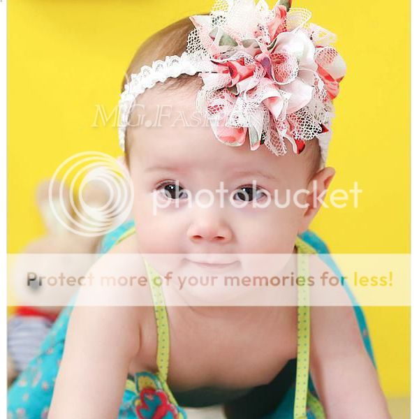 Cute Baby Girl Lace Flower Hair Band Headband Soft Elastic Headdress Headwear
