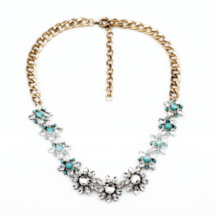 Fashion New Designer Vintage Small Crystal Charm Statement Necklace for ...
