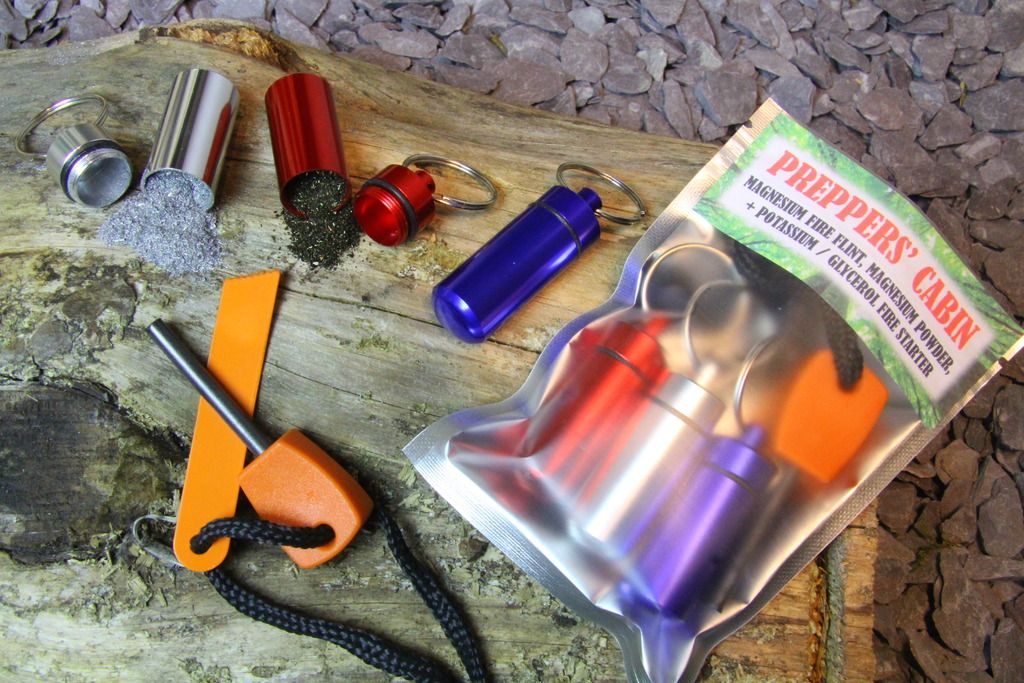 magnésium poudre Survie Potassium//Glycérol Ferrocérium Rod /& Striker